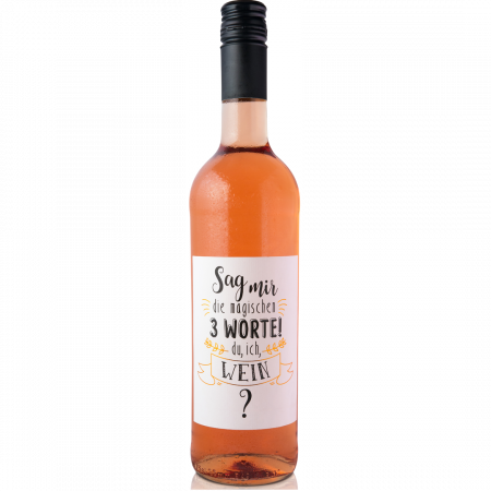 PR 02 Sag mir die magischen 3 Worte du, ich, Wein - rose